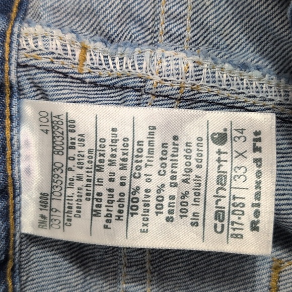 Carhartt Jeans, Blue Denim Relaxed Fit Men's 33x34 - Picture 7 of 7